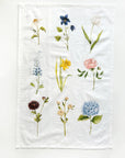 Garden flowers cotton flour sack tea towel