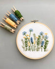 Beginner Embroidery Kit - Meadow in Blue & Yellow
