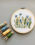 Beginner Embroidery Kit - Meadow in Blue & Yellow