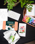 Zinnia Garden watercolor painting kit