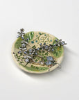 Pottery Dish Bowl - Pressed Flowers