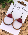 Wood Hoops - Dark Red