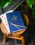 Gold Floral Embossed Linen Cover Sketchbook