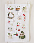 Classic christmas cotton tea towel