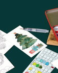 Retro Christmas watercolor painting kit