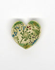 Pottery Dish Bowl - Heart Small Pressed Flowers
