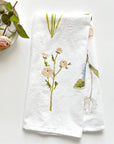 Garden flowers cotton flour sack tea towel
