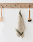 Green Stripe Heavyweight Linen Towel