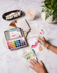 Zinnia Garden watercolor painting kit