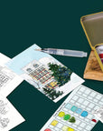 Winter Village watercolor painting kit