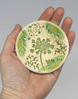 Pottery Dish Bowl - Pressed Flowers
