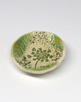 Pottery Dish Bowl - Pressed Flowers