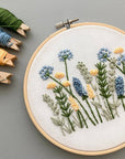 Beginner Embroidery Kit - Meadow in Blue & Yellow