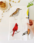 Birds tea towel