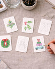 Paintable Watercolor Card Deck - Colorful Christmas