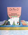 Paintable Watercolor Card Deck - Colorful Christmas