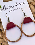 Wood Hoops - Dark Red