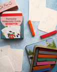Paintable Watercolor Card Deck - Fruits and Veggies