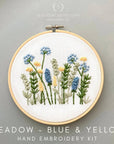 Beginner Embroidery Kit - Meadow in Blue & Yellow
