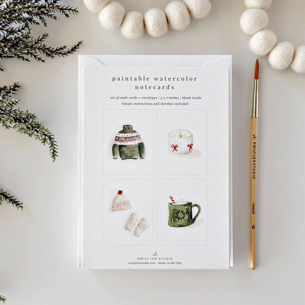 Warm + cozy paintable notecard