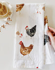 Chickens tea towel