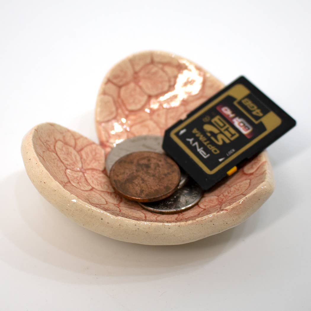 Pottery Dish Bowl - Heart Small Red