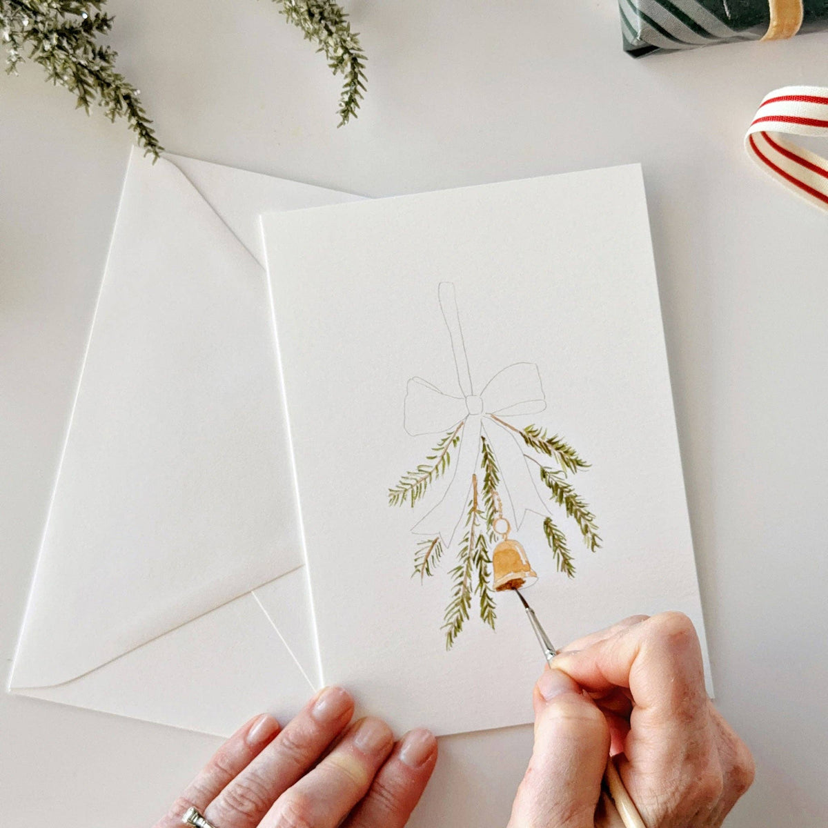 Classic christmas paintable notecard