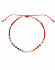 Chakra Rainbow Healing Gemstone Stacking Bracelet, Red
