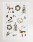 Evergreen christmas tea towel