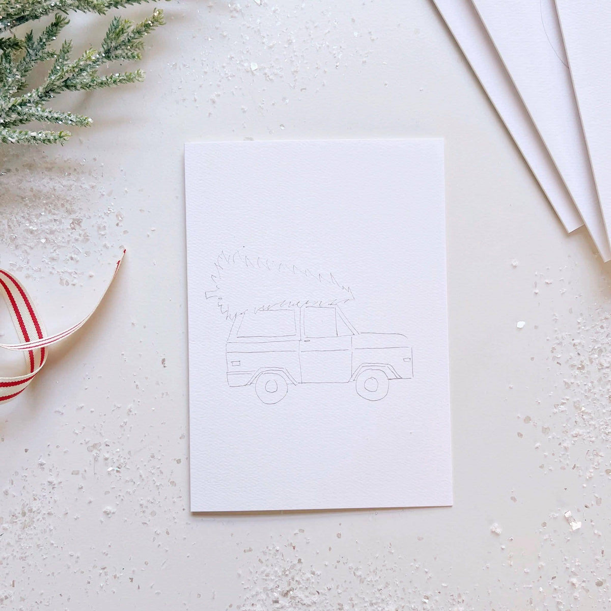 Christmas cheer paintable watercolor notecard set