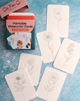 Paintable Watercolor Card Deck - Summer Flowers