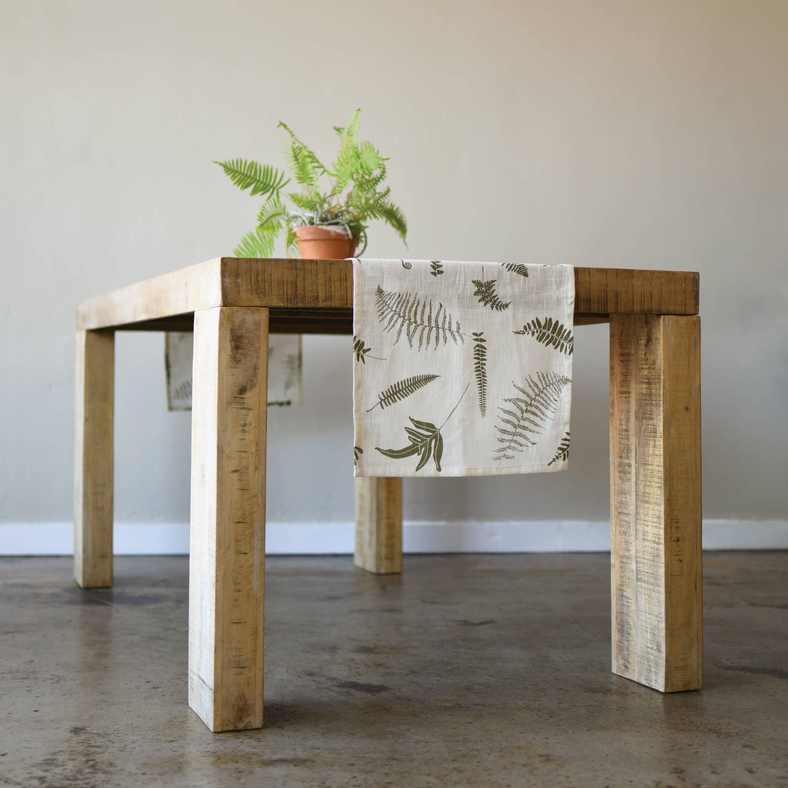 June &amp; December Organic Table Runner Fronds and Ferns