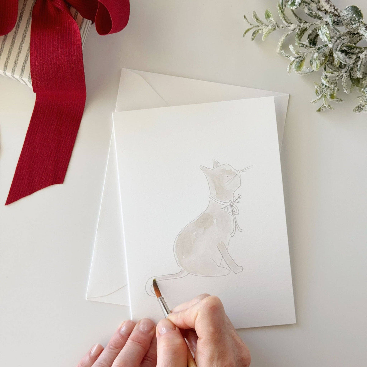Festive friends paintable notecard