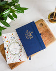 Gold Floral Embossed Linen Cover Sketchbook