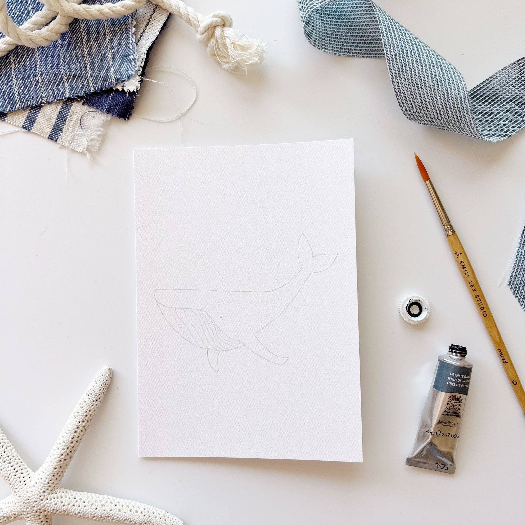 Seaside paintable notecard