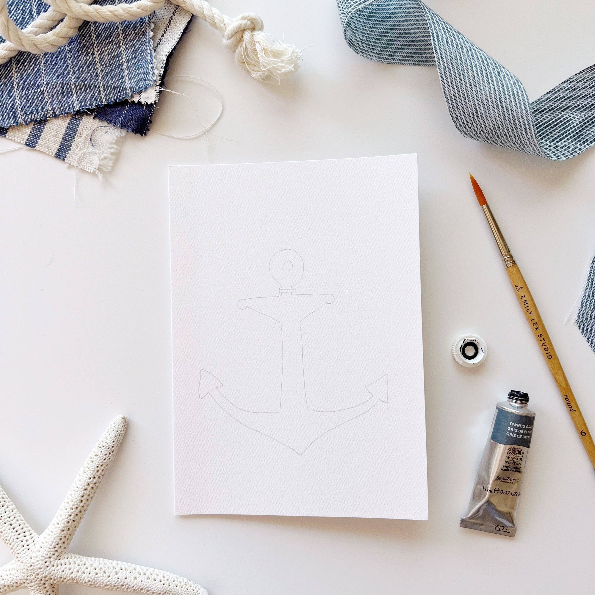 Seaside paintable notecard
