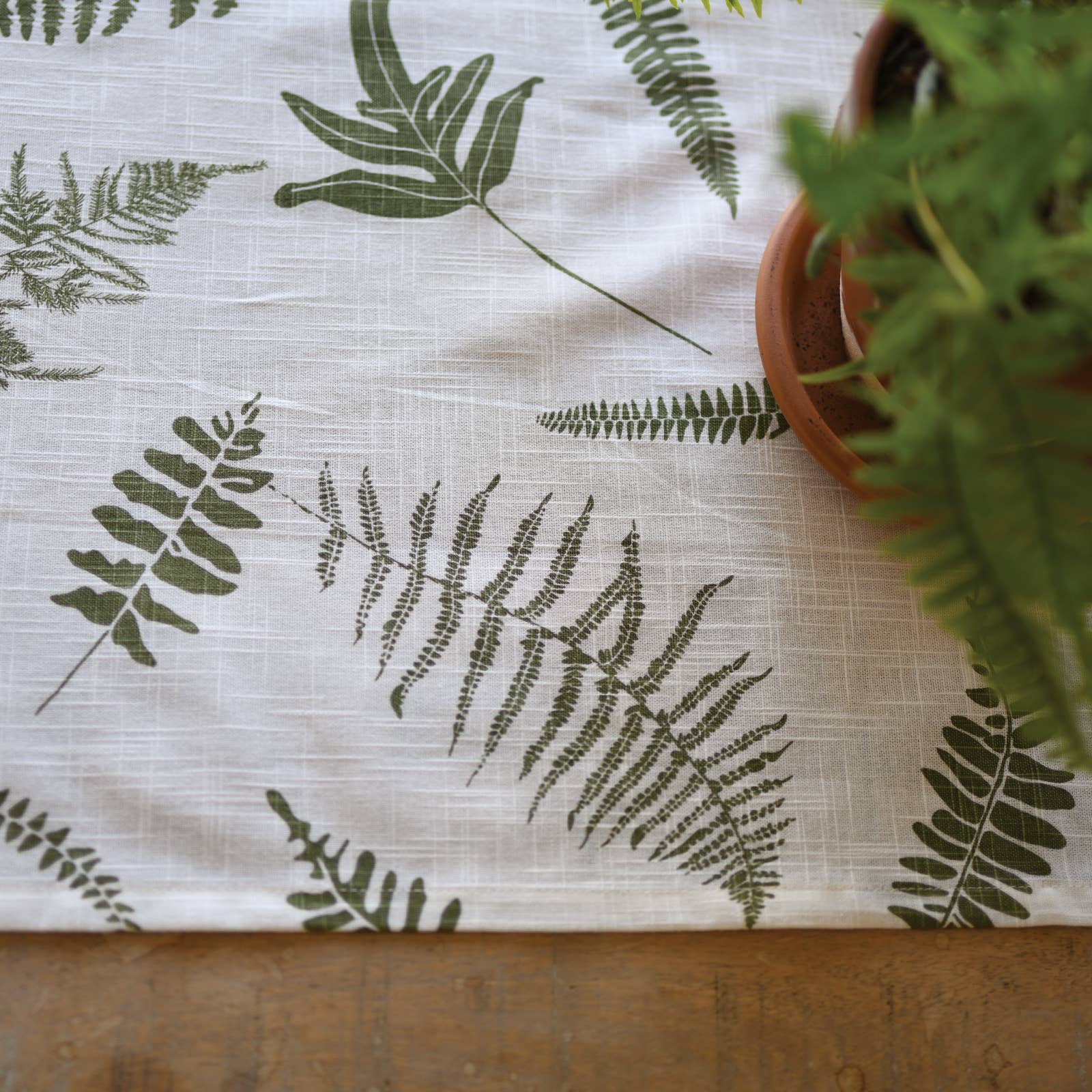 June &amp; December Organic Table Runner Fronds and Ferns
