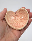 Pottery Dish Bowl - Heart Small Red