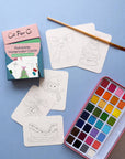 Paintable Watercolor Card Deck - Colorful Christmas