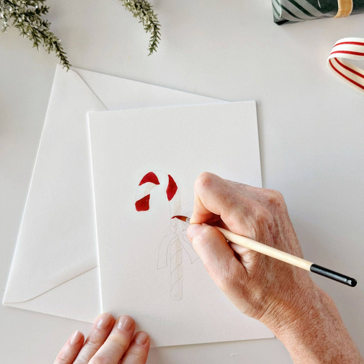 Classic christmas paintable notecard