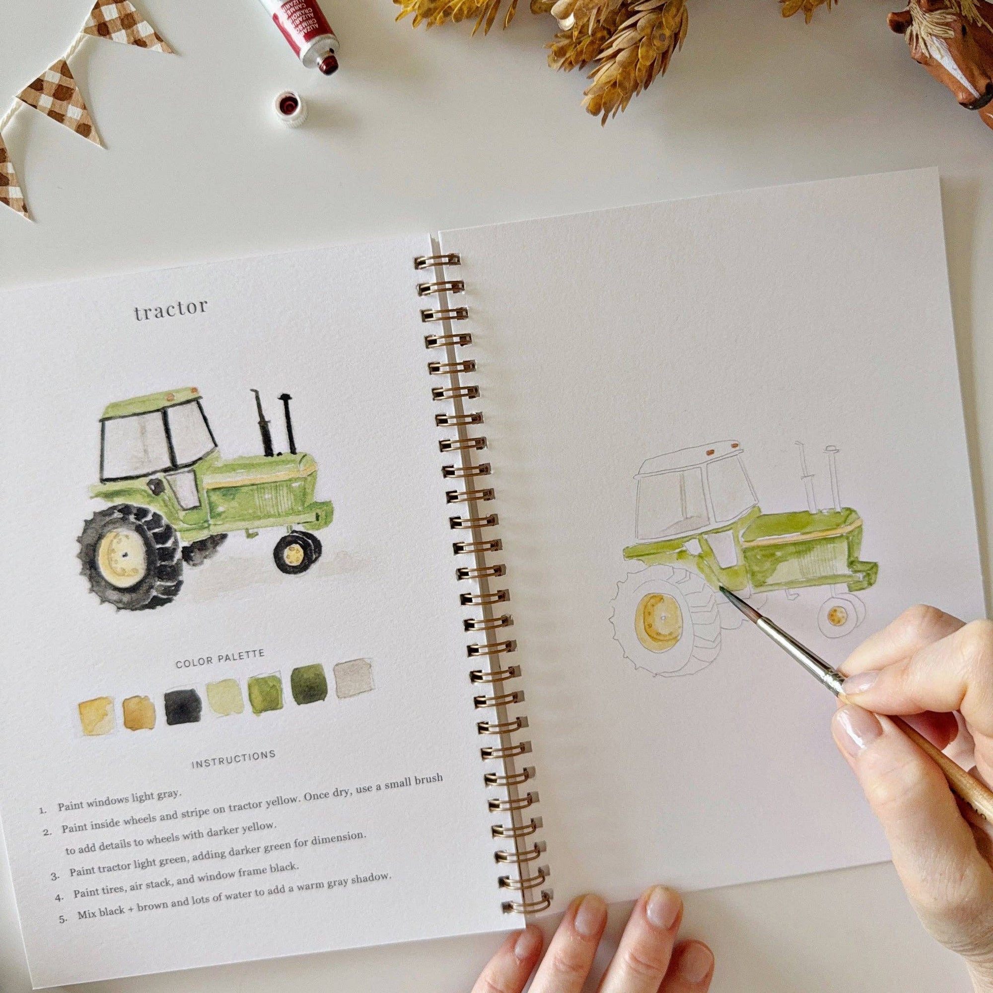 Emily Lex Farm watercolor workbook
