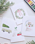 Christmas cheer paintable watercolor notecard set