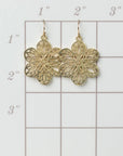 Brushed Gold Medium Flower Earrings