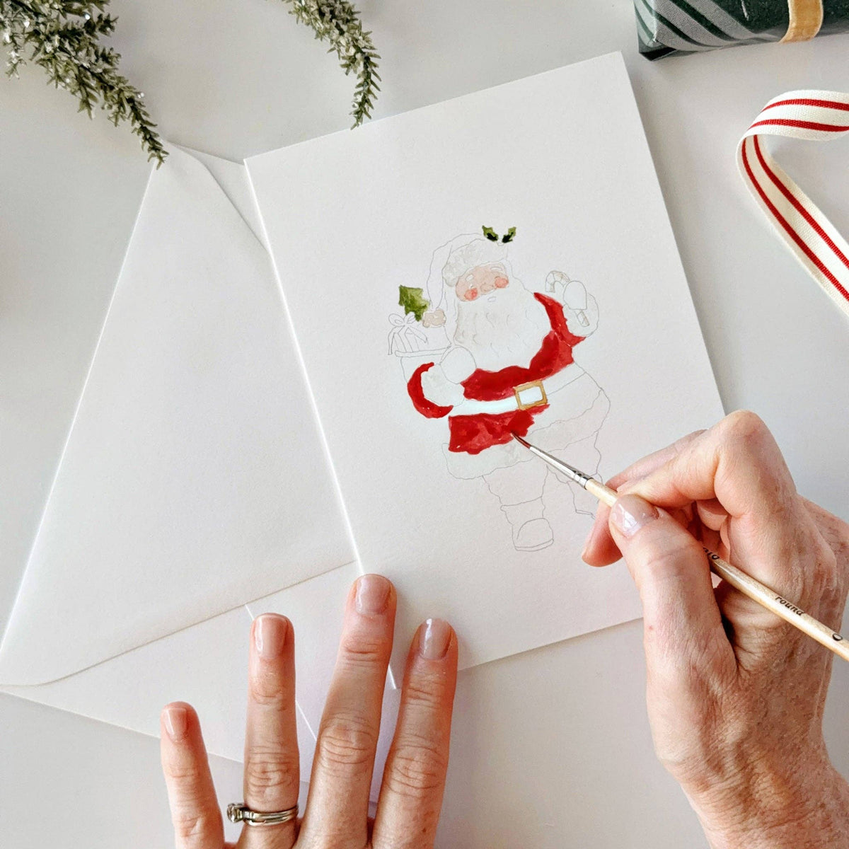 Classic christmas paintable notecard