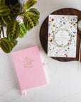 Gold Floral Embossed Linen Cover Sketchbook
