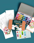 Zinnia Garden watercolor painting kit