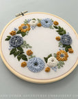 Hand Embroidery Kit - Camelot in Pewter & Mustard