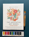 Meditative Art Workbook Gift Set with Watercolors & Brushes