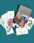 Tropical Florals watercolor painting kit