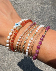 Carnelian Healing Gemstone Stacking Bracelet